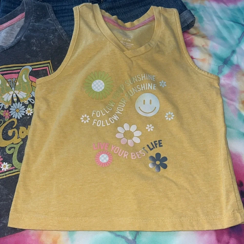 The children’s place shorts x4 and 2 wonder nation shirts size 6, 6X-7